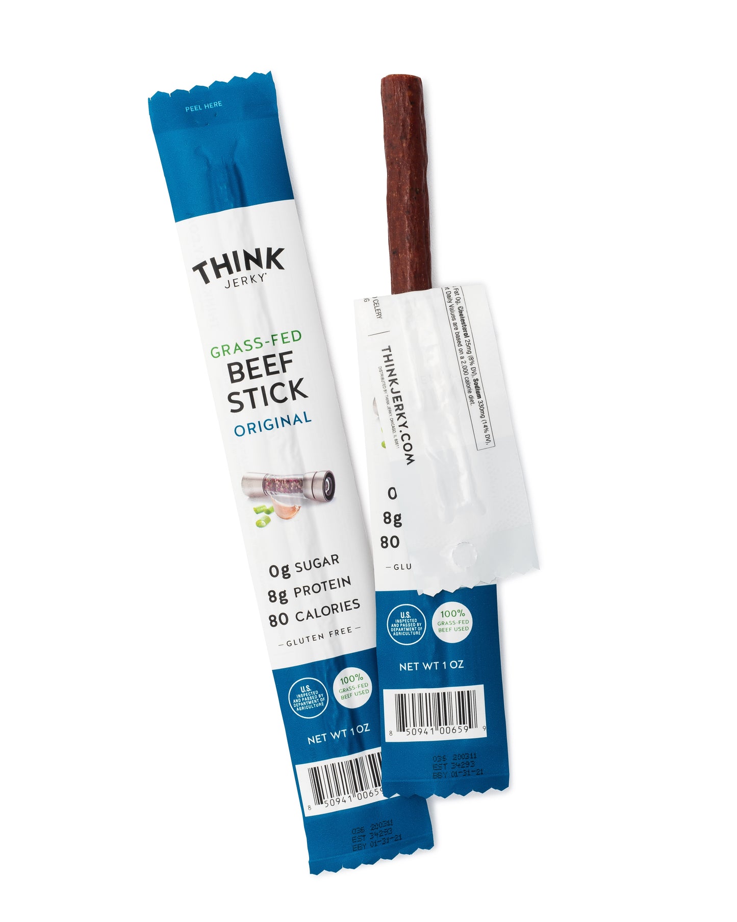 Think Jerky, Original Grass-Fed Beef Sticks, 1oz - 20 Pack